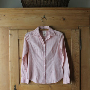 J.Crew~Blouse~Pink With White/Brown Design